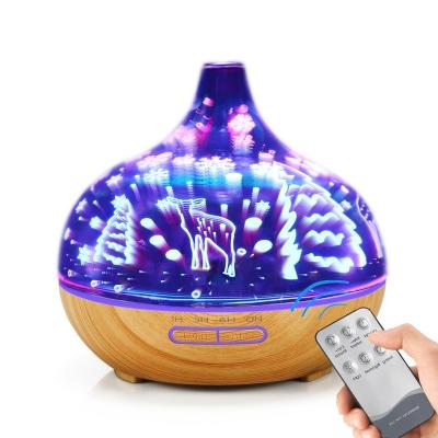 China Auto Shut-off Hot products 3D firework glass essential oil air aroma diffuser ultrasonic humidifier for sale