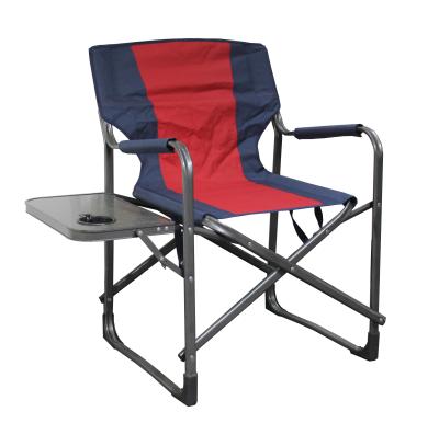 中国 Durable Flat Tube Single Folding Folding Director Chair With Side Table 販売のため