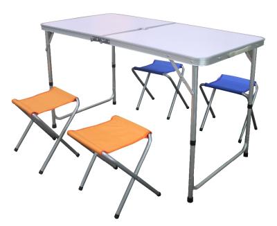 China Outdoor Adjustable Folding Picnic Table Easy-Carry Camping Table With 4 Chairs for sale