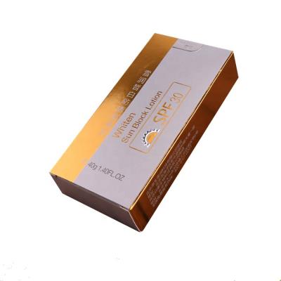 China Recyclable Custom LOGO Printed 40g Whiten SunBlock Cosmetic Lotion Boxes Packaging for sale