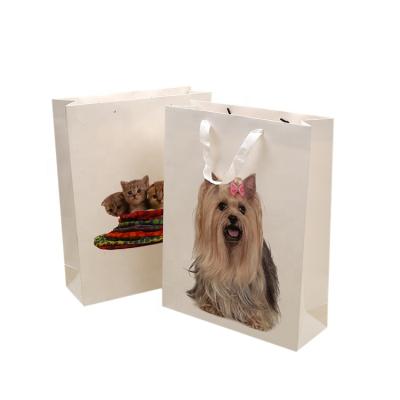 China Recyclable Custom Logo Printed Dog Food Kraft Paper Gift Bags for sale