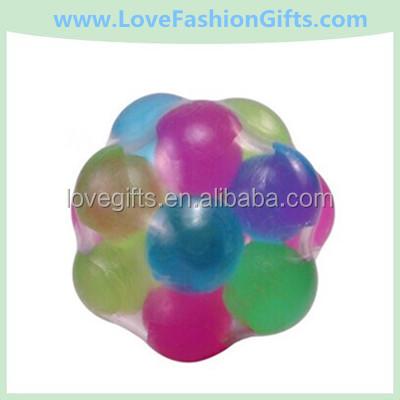 China Clear rubber skin with colored rubber balls inside molecule stress ball for sale