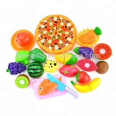 China Eco-friendly Material Plastic Food Play Set Pretend Cutting Toy Fruit Toy And Vegetables for sale