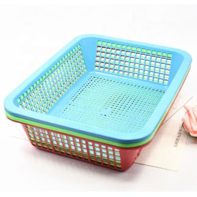 China Universal Durable Rectangular Plastic Basket Rack Fishing Washing Plastic Basket for sale