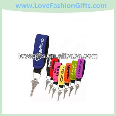 China Bulk Custom Neoprene Promotion Keychains And Personalized Printed Wristband Key Chains for sale