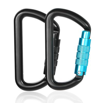 China JRSGS 6-11KN Carabiner Climbing Clip Lightweight Colored D-shaped Snap Hook Aluminum Climbing Clip With Screw For Outdoor Sports S7807 for sale