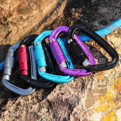 China JRSGS Lightweight Wholesale Custom Camping Hiking Outdoor Security Snap Hook Clip Logo Locking Aluminum Alloy Mount Carabiner S7101TN for sale