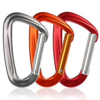 China JRSGS China Supplier Lightweight Carabiner 7075 Aluminum D Shape Carabiner Clip Wholesale 24KN Snap Hook Outdoor Custom Logo S7801 for sale