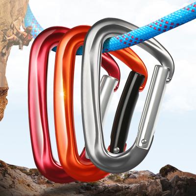 China Lightweight JRSGS Customized Locking Aluminum Carabiner Clip For Outdoor Hammock Snap Hook 12KN Customized LOGO S7801 for sale