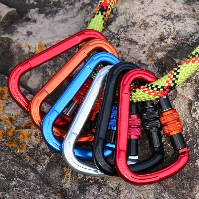 China Customization Color JRSGS 25KN D Lightweight Heavy Duty Aviation 7075 Aluminum Carabiner Type Mounting Carabiner Snap Hook Clip S7107 for sale