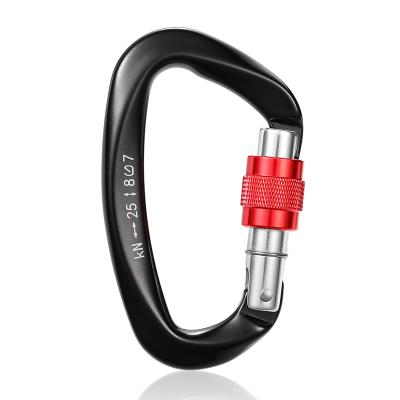 China JRSGS Aluminum Alloy 7075 Super Light Rust Bulletproof Self-Locking 25kN Breakage 25kN Carabiner Climbing Free Hook for sale