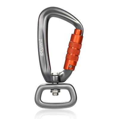 China JRSGS Lightweight Multifunctional D-Type Swivel Locking Carabiner, Rotating Carabiner Hook Clip for Dog Leash, Hammock, Camping, Hiking for sale