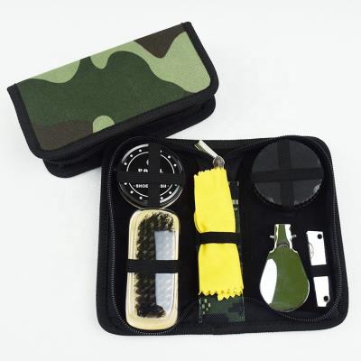 China Travel Polishing Mini Size Shoe Care Kit Best PU Leather Shoe Quality With Shoe Shine Accessories for sale