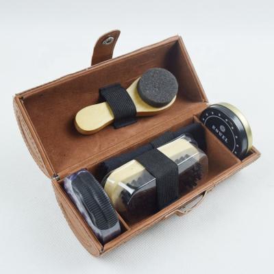 China Mini Brown Shoe Clean Shoe Care Kit for Cleaning Leather Shoes for sale