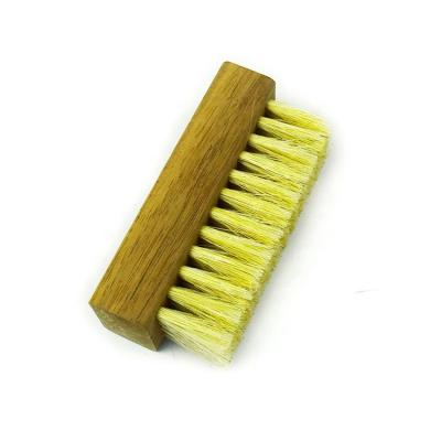 China Pig Hair Stiff Cleaning Kit Travel Durable Shoe Wooden Shoe Cleaning Brush for sale