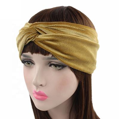 China The latest 2020 hot selling fabric yoga sports knot headband jacquard soft elastic twisted Bohemian headband for sale