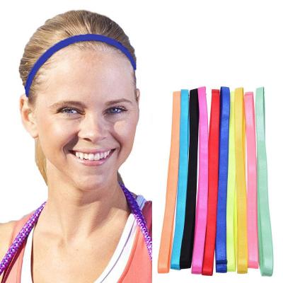 China Men's Solid Color Sports Nylon Headbands Ribbon Elastic Running Yoga Headband Sports Workout For Women for sale