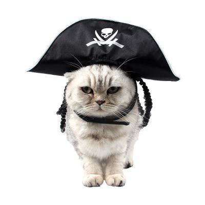 China 2021 Viable New Party Pet Halloween Supplies Costume Headwear Dog Cat Skull Pirate Hat for sale