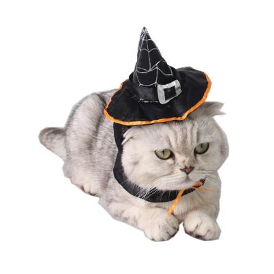 China Wholesale Black Viable Pet Accessories Halloween Pet Party Custom Design Dog Cat Hat With Elastic Band for sale