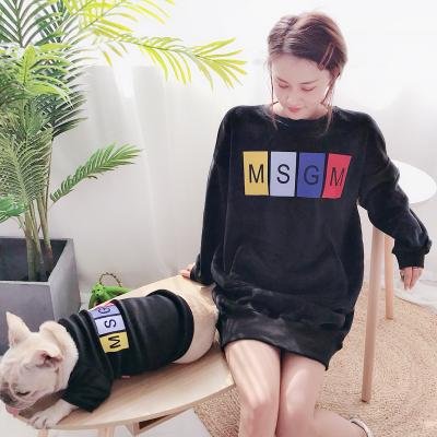 China Owner and Pet Viable Winter Matching Pajamas and Outdoor Pet Apparel Dog Sable Collar Sweater for sale