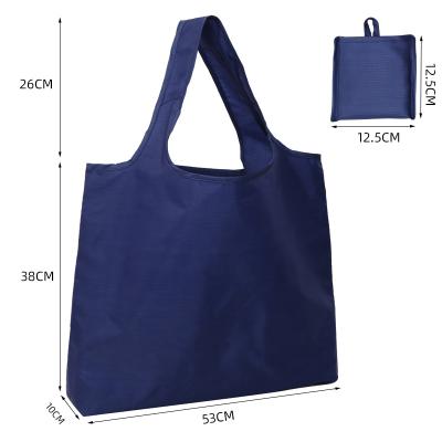 China 210D Grocery Bags Folding Reusable Oxford Waterproof Solid Reusable Storage Pouch Foldable Shopping Bag for sale