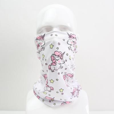 China Polyester + Spandex Unicorn Adjustable Bandana Neck Warmers For Girl For Kids for sale