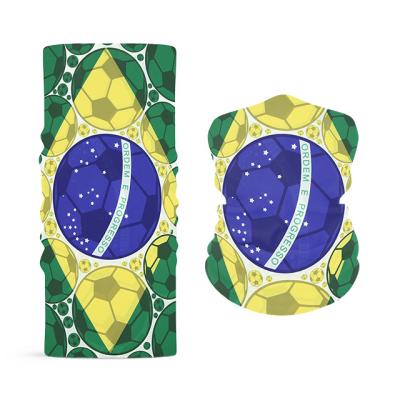 China Wholesale Outdoor Customized Skin Friendly Wicking Brazil Flag Scarf Soccer Bandana Sublimation Face Mask Polyester For Sport for sale