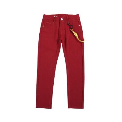 China Color Fade Proof New Design Vertical Bars Kids Pants Long Slim Fit Red Summer Boys Pants Boys Quick Dry Trousers for sale