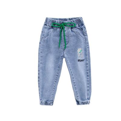 China New Trendy Color Fade Proof New Trendy Winter Kids Drawstring Jeans Kids Jeans Elastic Waist Pants 2022 Casual Jeans Pants For Girl for sale