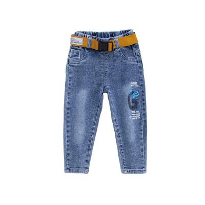 China Color Fade Proof 2022 New Fashionable High Quality Infant Jeans Kids Print Letter Denim Skinny Pencil Pants Cotton And Spandex Jeans Girl for sale