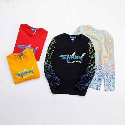 China 2022 New Wholesale Children's Clothing Autumn Anti-Shrink Available In 100% Cotton 12y Running Boy Children's T-shirt Long Sleeve T-shirt for sale