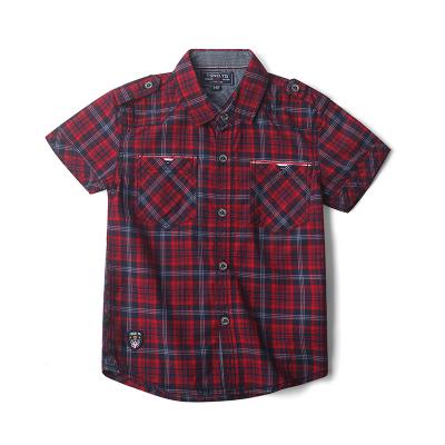 China New Design High End Anti-Shrink Half Sleeve Kids T-shirt Kids Pattern Plaid Classics Casual Shirts Summer Short Sleeve Shirts for sale