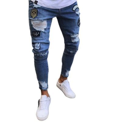 China 2022 Hot Sale Mens Breathable Pants Ripped Wash Man Jeans Pencil Pants Mens Skinny Jeans for sale