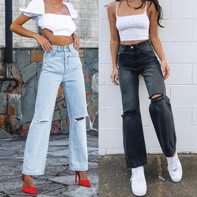 China Hot Sale Breathable Long Pants For Women Loose Style Jeans Womens Mid Waist Wide Leg Jeans For Women for sale