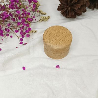 China Personalized Handmade Wooden Round Baby Milk Tooth Box Jewelry Packaging Box Rustic Wedding Ring Box For Gift Storage for sale