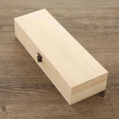 China Wholesale Handmade Solid Gift Boxes Keepsake Logo Cheap Wooden Box Hinge Wooden Pine Lid Storage Box for sale