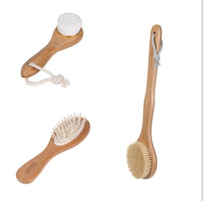 China Wholesale High Quality Long Handle Dry Skin Body Brush Bamboo Boar Stiffens Bath Brush for sale