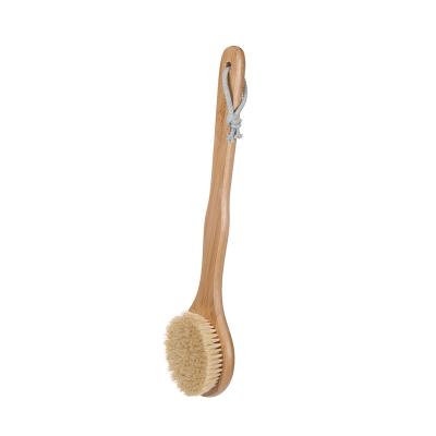 China Long Handle Bath Long Handle Body Massage Scrub Exfoliate Shower Bamboo Wood Pad Brush, Bamboo Product for sale