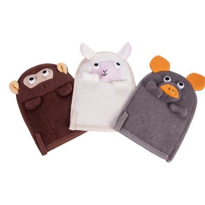 China EXFOLIATE Bath Gloves for Baby Shower Hand Puppet Bath Wash Glove Kids Gift Bath Sponge with Animal for sale