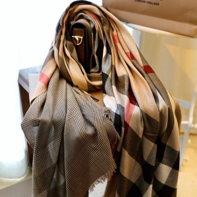 China Female autumn and winter new fashion retro cashmere tassel eco-friendly British plaid scarf thickened warm bib fashion shawl for sale