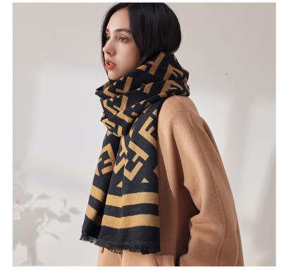 China Autumn and winter new fashion reused printed scarf women's cashmere scarf warm shawl thickening dual-use couples the same scarf for sale