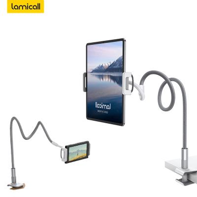 China Lamicall LS02 Adjustable Hands Freestanding Tablet Holder Flexible Arm Clip Tablet Mount Gooseneck Tablet Holder Bracket for Bed for sale