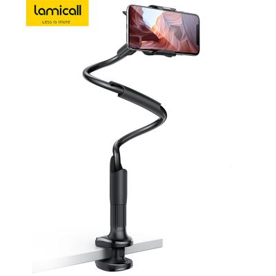 China Lamicall Adjustable LS04 Clamp-on Phone Holder Bed Gooseneck Mount Arm 360 Mount Clip Bracket Flexible Clamp Jaw For Cell Phone for sale