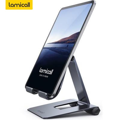 China Lamicall DT02 Base Metal Adjustable Sturdy Foldable Portable Tablet Stand Adjustable Phone Tablet Holder For Ipad for sale