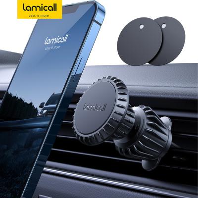 China Lamicall New Design CV07 Metal Hook Adjustable Phone Car Air Vent Phone Mount PORTABLE Magnetic Holder 360 Rotation for sale