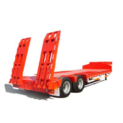 China Lines 4 lines heavy duty trailer 2 axles lowbed semi truck trailer 2lines 50 feet lowboy trailer 60t cometto low boy semi trailer indonesiafor sale for sale