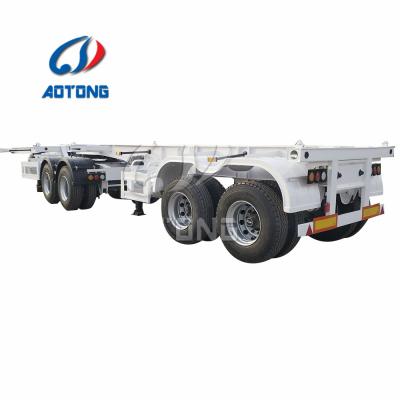 China Truck trailer 20ft 40ft B double combinations container chassis trailer, superlink tractor combination semi trailer, link container trailer for sale