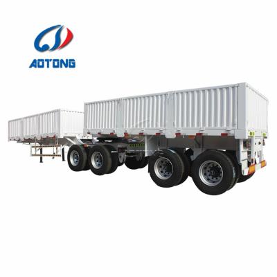 China Truck trailer 60 ton cheap superlink semi trailers 60ton drop side superlink truck trailer for sale