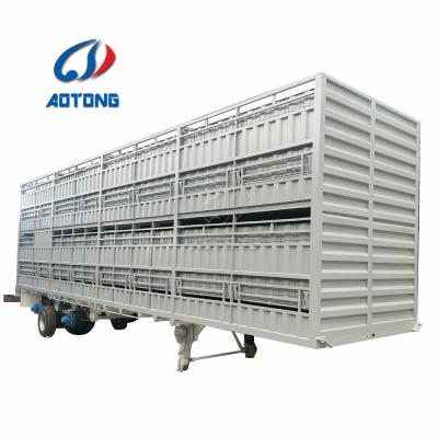 China Truck Trailer Livestock Trailer Animal Transport Cattle Carrier Animal Trucks Customized Animal Trailer for sale