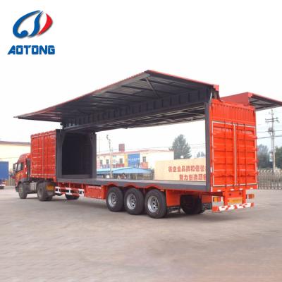 China The other side wall house van type box transport cargo truck trailer truck trailer van cargo semi for sale